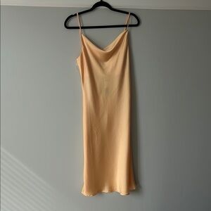 Cowl Neck Peach Slip Dress